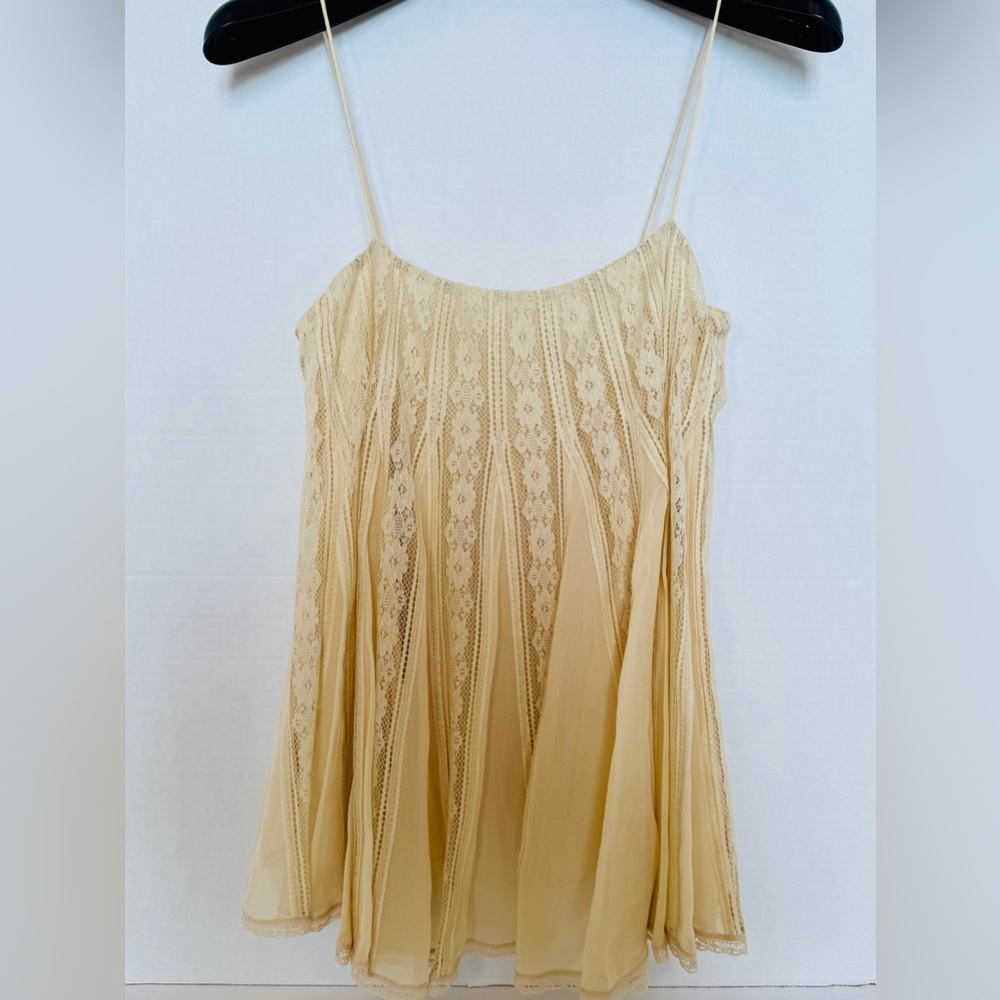 Zimmermann Ivory Chantilly Lace and Chiffon Top